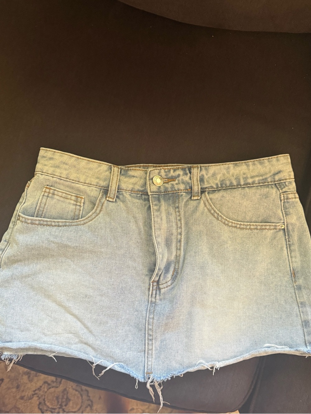 SHEIN Light Blue Denim Mini Skirt